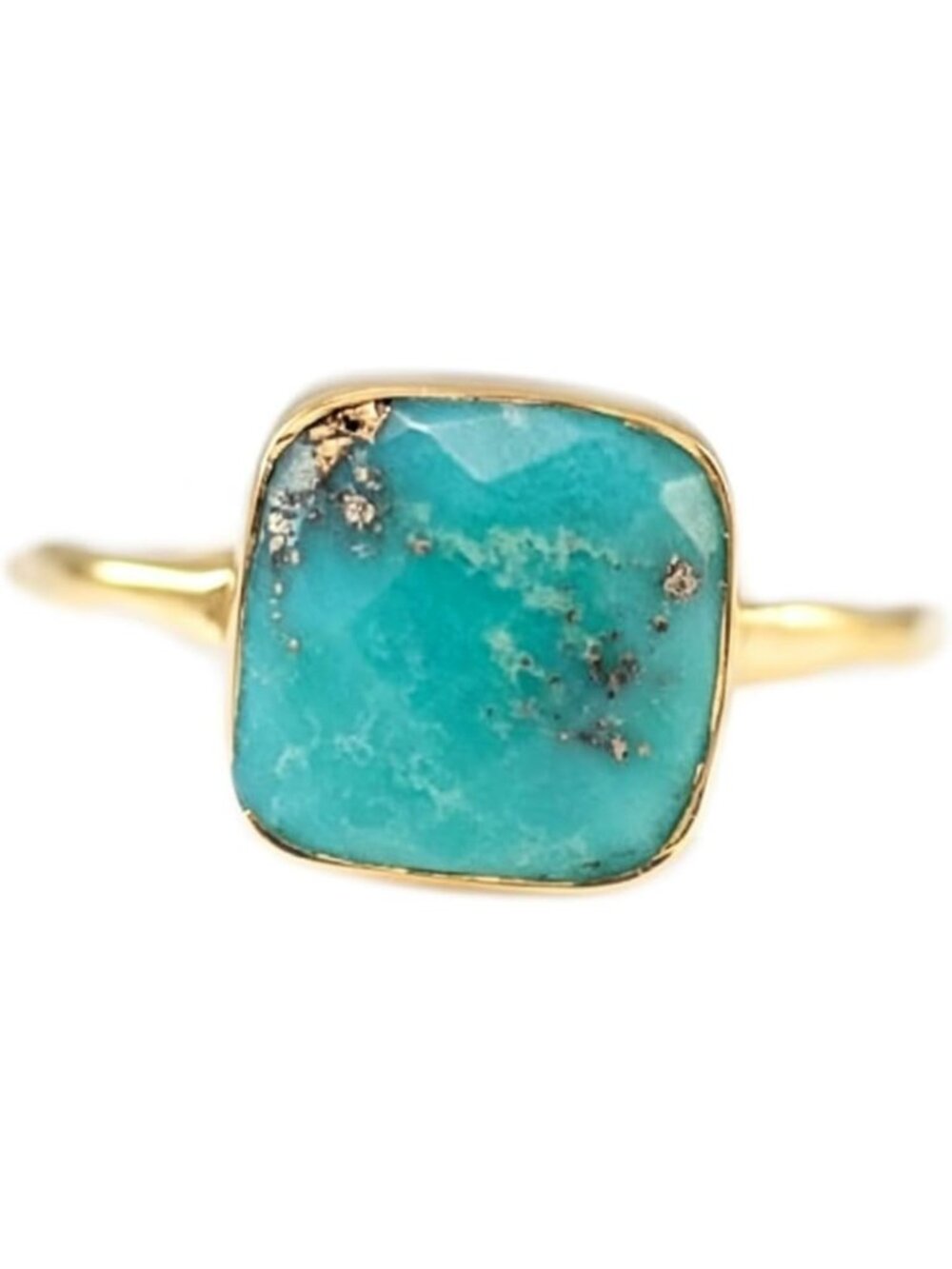 Stunning 18K Gold Filled Turquoise Statement Ring for Women - Size 7 Wedding
